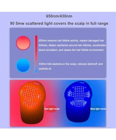 Bonnet De Luminoth rapie Rouge pour La Repousse des Cheveux 90leds Lamp Beads Red & Blue Light Hair Fast Regrowth Hat for Men Women Hair Loss Restore Hair Thickness - Buy Online on GoSupps.com