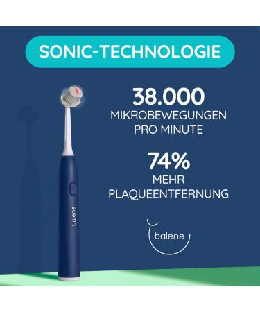 Buy Balene Double-Sided Electric Toothbrush | Duotech Sound Technology & Antibacterial Filaments | Medium-Hard Brush Head in Blue - International Shipping Available - Buy Online on GoSupps.com