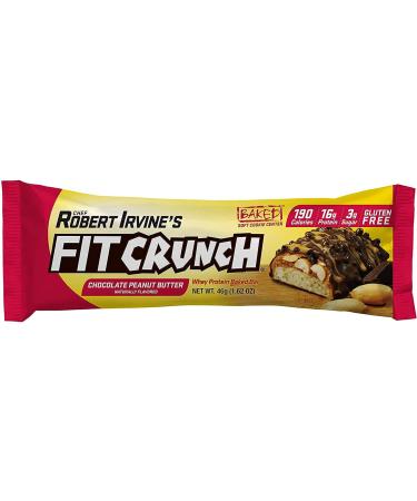 FITCRUNCH Whey Protein Bars - Chef Robert Irvine - 18 Count Chocolate Peanut Butter - Buy Online on GoSupps.com