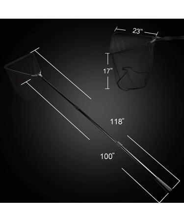 Fiblink Folding Aluminum Fishing Landing Net with Telescoping Handle | Extendable 59-118 inches - Buy Online on GoSupps.com