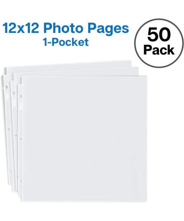 Dunwell Scrapbook Refill Pages 12x12 - (50 Pack) Super Heavyweight Fits 3 Ring Scrapbooking Binders 12 x 12 Standard 12x12 Photo Album Refill Pages Sheet Protectors Paper Inserts Not Included 50 Pack 12x12 - Buy Online on GoSupps.com