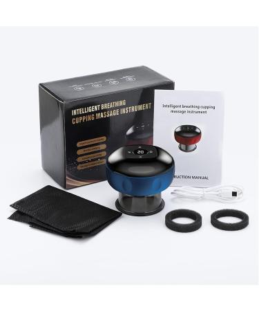 Rechargeable Electric Cupping Massage Device - 6/12 Gear Professional Intelligent Therapy | Portable Cupping for Home Office & Travel (Blue) - Buy Online on GoSupps.com