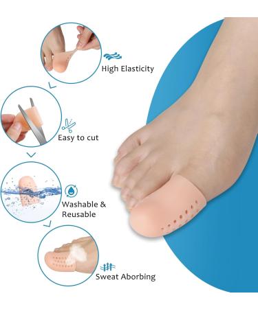 10PCs Silicone Toe Protection Caps - Pain Relief for Ingrown Toenails Blisters & Corns - Breathable Gel Toe Protectors for Large Toes - Buy Online on GoSupps.com