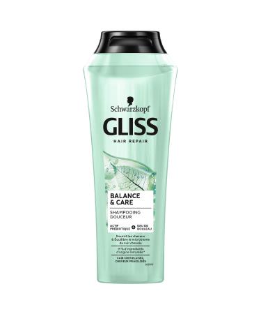 Schwarzkopf - Gliss - Balance&Care Shampoo - Dry scalp/weakened hair - 96% ingredients of natural origin - 250ml bottle