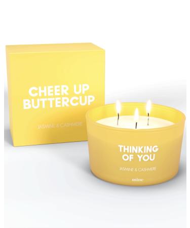 Thinking of You Candle - Jasmine and Cashmere Scented - Get Well Soon Gift - Uplifting Gift for Friend - Luxury Home Fragrance - 8 Ounce Natural Soy Wax Candle 3 Wicks