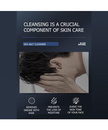 VENZEN Men's Sea Salt Face Foam Washer - Deep Cleansing Facial Skin Cleanser for Oil Control | 150g (5.07fl.oz) - International Shipping Available - Buy Online on GoSupps.com