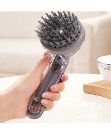 Multi-Functional Long Handle Liquid Cleaning Brush Household Press Out Liquid Cleaning Brush Kitchen Washing Dishes to Remove Oil and Liquid Pan Brush - Buy Online on GoSupps.com