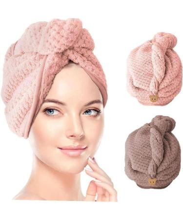 Casiler 2 Packs Microfiber Hair Towel Wraps - Anti-Frizz Super Absorbent Turbans for Curly Long & Thick Hair - Perfect Drying Solution - Buy Online on GoSupps.com