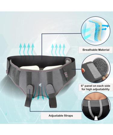 Wonder Care Double Inguinal Hernia Support Truss - Grey, Adjustable Groin Straps, Removable Compression Pads, XXL (46-50) | Surgery & Injury Recovery - Buy Online on GoSupps.com