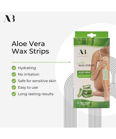 Amira Beauty Aloe Vera Infused Body Waxing Strips - 64 Count Kit for Hair Removal on Legs, Arms, and Underarms - Buy Online on GoSupps.com