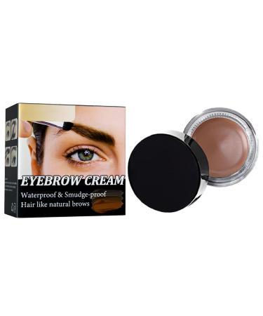 1PCS Eyebrow Pomade Waterproof Eyebrow Cream Smudge Proof Brow Pomade Sweat Proof Long Lasting for Natural Looking Eyebrow Makeup Light Brown