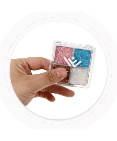 Healeved 2Pcs Glitter Eye Shadow Stage Show Eye Makeup Women Makeup Shiny Eyeshadow Women Cosmetics Supplies - Buy Online on GoSupps.com