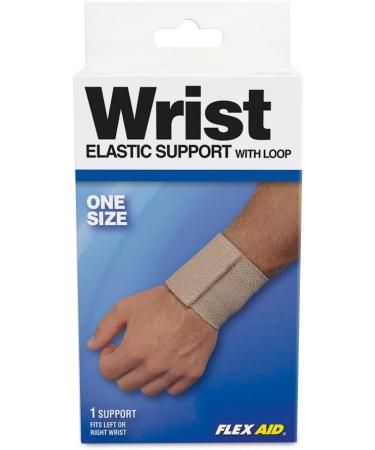 Flex Aid Wrist Support Wrap - Elastic Brace for Carpal Tunnel, Arthritis, Tendonitis - Ideal for Exercise, Weight Lifting, Calisthenics - One Size Fits All - Buy Online on GoSupps.com
