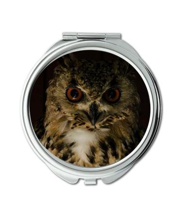 Mirror Compact Mirror a owl without feathers Hypnotic Eyes W u00fcstenuhu Pharaonenuhu Bubo pocket mirror portable mirror