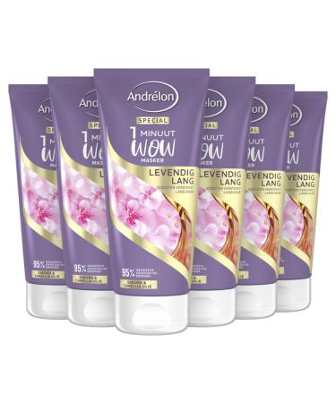 Andrelon 6x Andrelon 1 Minute Wow Mask Vibrant Long 180 ml - Multipack