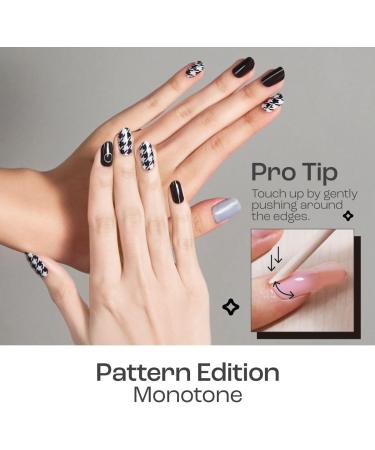 Gya Labs Nail Stickers - Semi Cured Gel Nail Strips (20 Pcs) for Women - Long Lasting Stick on Nails for Nail Art Kit - Monotone Design | Nail Art Stickers - Buy Online on GoSupps.com