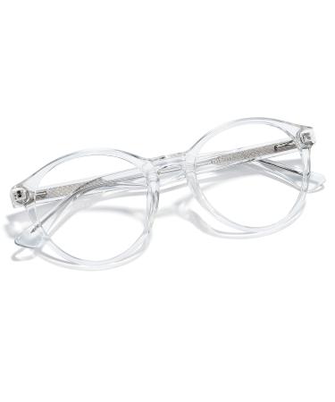 Cyxus 2022 New Retro Round Frame Computer Blue Blocker Glasses Fashion Frame Anti Glare And Eye Strain Glasses For Women and Men Transparent Clear 05-clear 8018