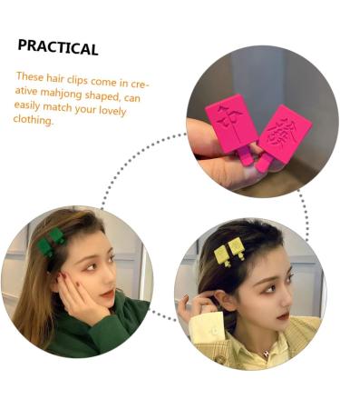 Beaupretty Metal Barrettes Pairs mahjong hairpin vintage headwear novelty barrettes creative barrettes medium clips bobby hairpins new year party favor charms bang clip girl - Buy Online on GoSupps.com