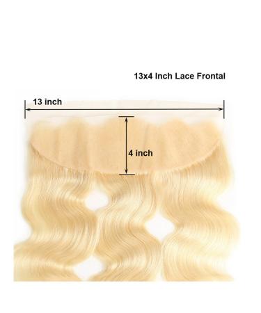 Mila 100% Remy Human Hair Lace Frontal 613# Blonde Body Wave Closure 13x4 with Baby Hair - 12/30cm - Buy Online on GoSupps.com