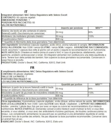 Doctors Best NAC Detox Regulators - Support Detox with N-Acetylcysteine | 60 Vcaps - Buy Internationally - Buy Online on GoSupps.com
