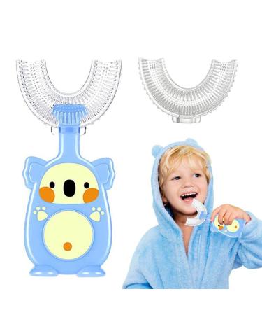 Children's toothbrush U -shape - food silicone - extra gentle - bpa free - toothbrush children - hygienic substitute silicone head |Children & baby toothbrush (2-8 years) DGN Toys ... (blue)