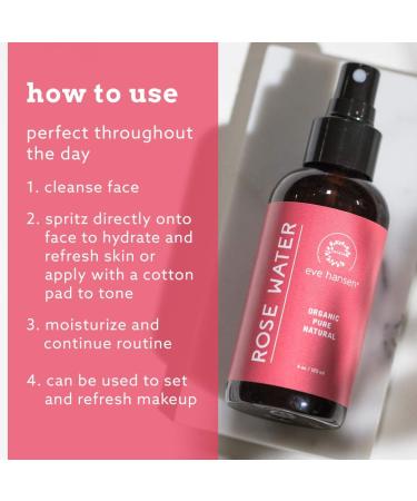 Eve Hansen Organic Rose Water - Vitamin C Cleanser - Vitamin C Face Moisturizer - Buy Online on GoSupps.com
