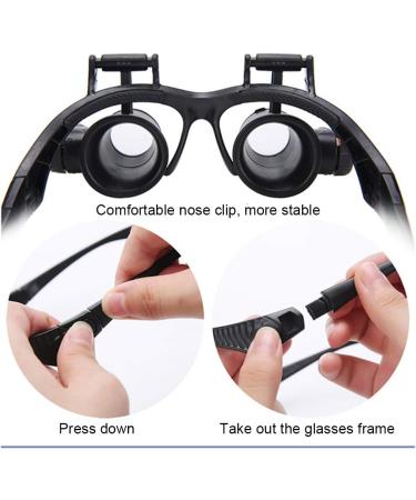 Magnifying Glass Hands-Free Head-Mounted Magnifying Glasses with LED Lighting - 2.5X to 25X Zoom with 8 Groups Detachable Lenses-uses AAA Batteries Suitable for Reading Jewelry Magnifiers etc. - Buy Online on GoSupps.com