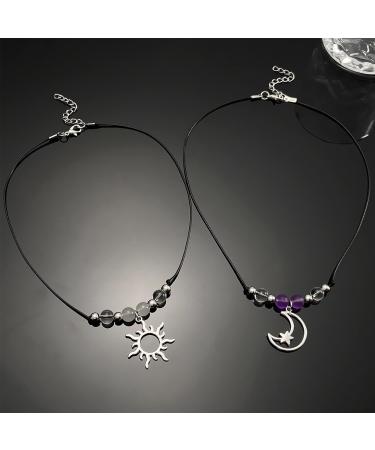 Oralgo Handmade Sun & Moon Necklace for Couples - Fashionable Everyday Neckwear & Matching Gift Set - Buy Online on GoSupps.com