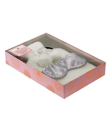 Cream Faux Fur Hot Water Bottle & Satin Eye Mask
