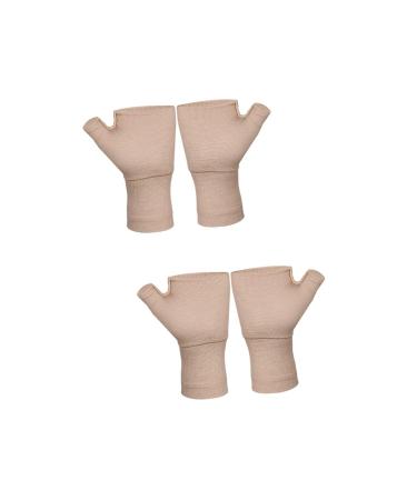 Healeved 2 Pairs Pressure Wrist Wrist Fingerless Gloves Compression Gloves Thumb Brace Wrist Protector for Wrist and Thumb Support Hand Wrist Support Carpal Tunnel Gloves Sleeves