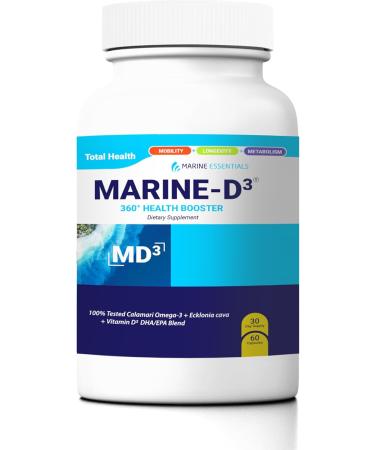 Marine Essentials- Marine D3 Omega 3 Calamari Ecklonia Cava DHA (2 Bottles - 120 Capsules) - Buy Online on GoSupps.com
