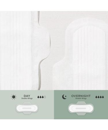 Grace & Green Organic Cotton Sanitary Pads - 100% Biodegradable with Wings - 40x Individually Wrapped Day & Night Pads - Plastic-Free - Buy Online on GoSupps.com