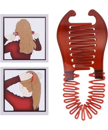 Xiton 1PC Bendable Plastic Hair Comb Ponytailer Hair Styling Tool Modern Banana Clip Interlocking Comb French Side Comb For Women Girls DIY Hair Style(Chocolate) - Buy Online on GoSupps.com