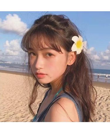 hgnxa Realistic Plumeria Flower Hairpin Elegant Wedding Hairclip Sweet Duckbill Clip Side Pin Nonslip Barrettes for Hair Shape - Buy Online on GoSupps.com