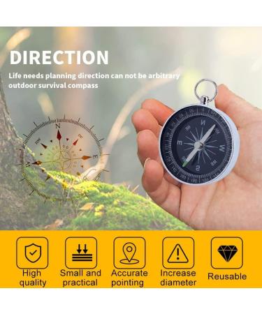 Portable Children's Keychain Compass - 40mm Aluminum Navigation Tool | Outdoor Hiking Silver Compass with White Dial - Buy Online on GoSupps.com