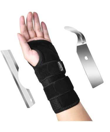 HeyBrace Wrist Brace for Hand Carpal Tunnel - Adjustable Wrist Support Brace with Splints Left Hand - Hand Support Removable Metal Splint and to Help Night Sleep Relieve and Treat Wrist Pain, Sports (Left hand, L) Left han…