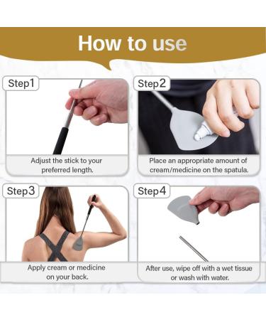 Telescopic ROUNDS Cream Applicator for Back - Ideal for Lotion, Ointment, Body Oil & Medicine - Buy Online on GoSupps.com