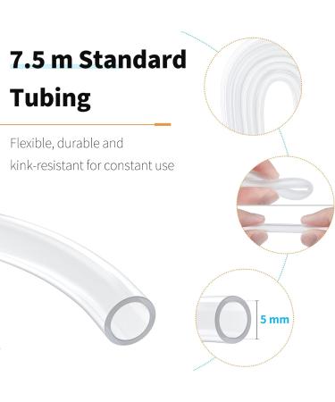 Pawfly 7.5m Aquarium Airline Hose Set - Standard Air Pump Accessories with Suction Cups & Check Valves for Optimal Ventilation (White) - Buy Online on GoSupps.com