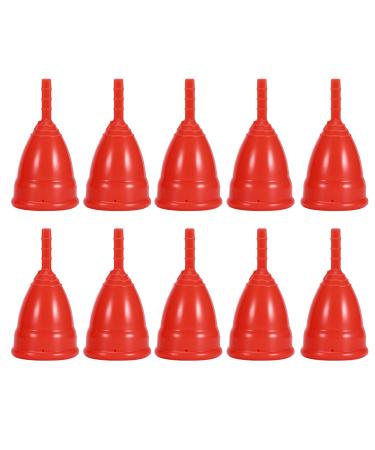 Women's mental cup reusable silicone female menstrual cup female hygiene cup menstruation health care red 10 pieces