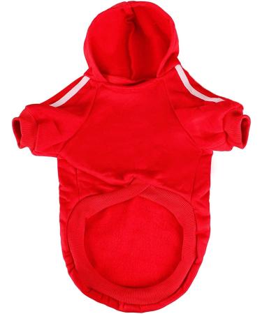 Ducomi 100% Cotton Dog Sweatshirt - Warm Monochrome Coat for Dogs of All Sizes (XS to 9XL) - Stylish Red Sweater for Small & Large Breeds - Buy Online on GoSupps.com