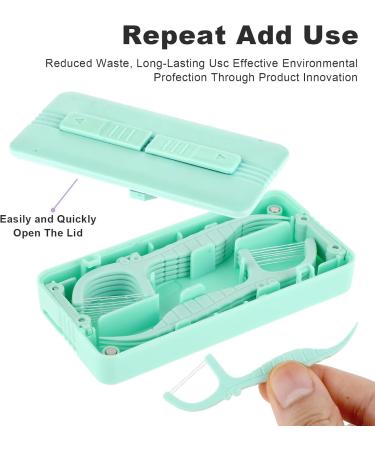 WLSHYF Sustainable Dental Pick Organizer | Automatic Dental Floss Dispenser with 10 Floss Picks | Eco-Friendly Tooth Care Solution for Adults (Purple & Green) - Buy Online on GoSupps.com