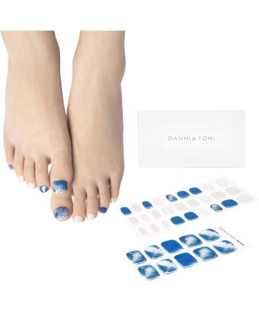 Shop Danni & Toni Euphoria Blue Glitter Gel Nail Films - 37 Premium Pedicure Wraps for Stunning Toenails | International Shipping Available - Buy Online on GoSupps.com