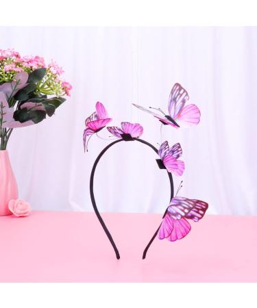 Shop Heallily Pink Butterfly Fascinator Headband - Bohemian Crown for Weddings & Photo Props - Buy Online on GoSupps.com