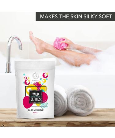 Wild Berries Foaming Bath Sea Salt 35 Oz - Relaxing Bubble Bath with Almond & Grape Seed Oil for Aromatherapy Soak - Buy Online on GoSupps.com