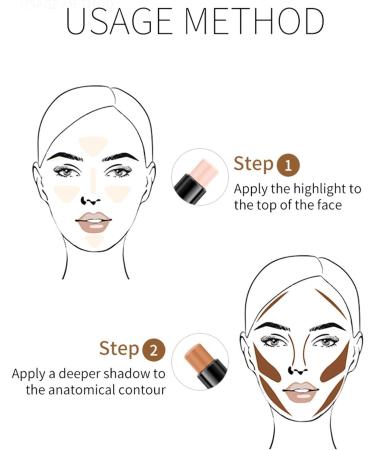 2 in1 Contouring Stick Double Headed Facial Highlighter and Contouring Stick 3D Face Brightens & Shades Makeup Stick Long-Lasting Highlighting Contouring Foundation Makeup Stick/l - Buy Online on GoSupps.com