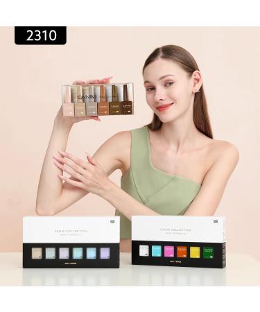 CANNI 6Pcs Hema-Free Nude Brown Gel Nail Polish Set - Dark Brown Fall Colors for DIY Home Salon & Holiday Gifts - 9ml Portable Nail Art Kit - Buy Online on GoSupps.com