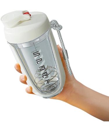 Protein Shaker Bottle Protein Powder Shaker Bottle Cup Mixer Bottle With Stirring Ball 600ml Workout Water Shaker Cup Anti Leak Water Cup With Scales Pre Workout Gym Bottle Shaker Bottle White - Buy Online on GoSupps.com