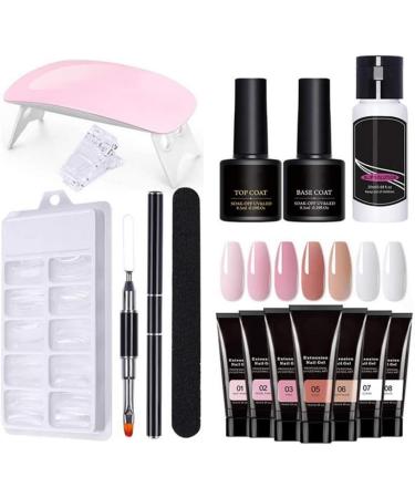 Gel Nail Kit 15ml 7 Colors Gel Extension Nail Kit with UV Lamp Nail File Clip Builder Gel Nail Kit Long-Lasting Gel Polish Starter Kit for Home Salon Gel Extension Nail Kit - Buy Online on GoSupps.com