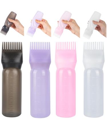 4 Pack Hair Oil Applicator Bottles - Reusable Hair Dye & Root Applicator - 160ml Hair Oil Application Tool - Buy Online on GoSupps.com
