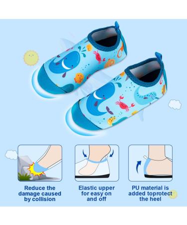 Blue Whale Kids Beach Swim Shoes - Non-Slip Aqua Socks for Boys and Girls 7/7.5 UK Child - Quick Dry Water Sport Shoes for Pool, Surfing, Yoga and Garden - Buy Online on GoSupps.com